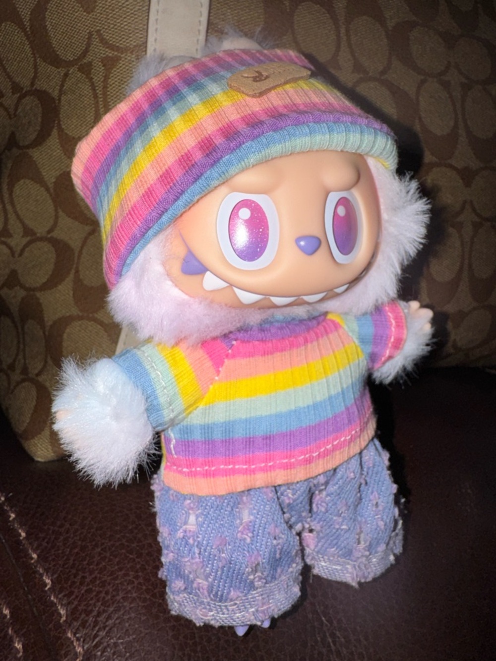 Rainbow Stripe Plush Doll clothing set ONLY NO MONSTER/labubu!!